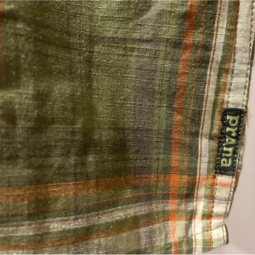 Prana Benton Plaid Green Iguana Button Down Shirt_3